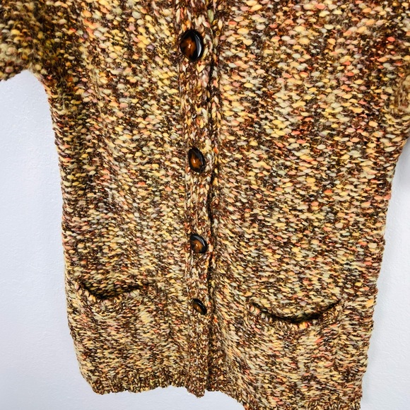 Anthropologie Tabitha Y2K Long Brown Short Sleeve Chunky Knit Sweater - Picture 5 of 6